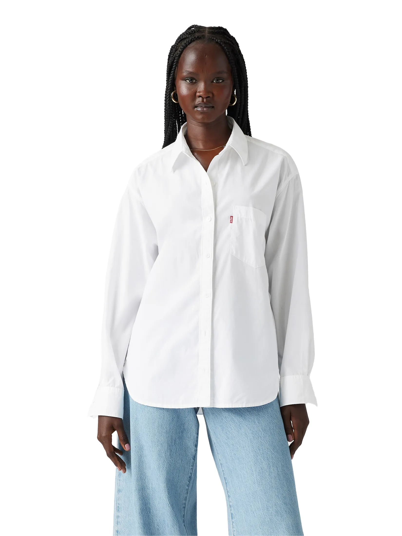 LEVI'S Women's Harlie Boyfriend Shirt White