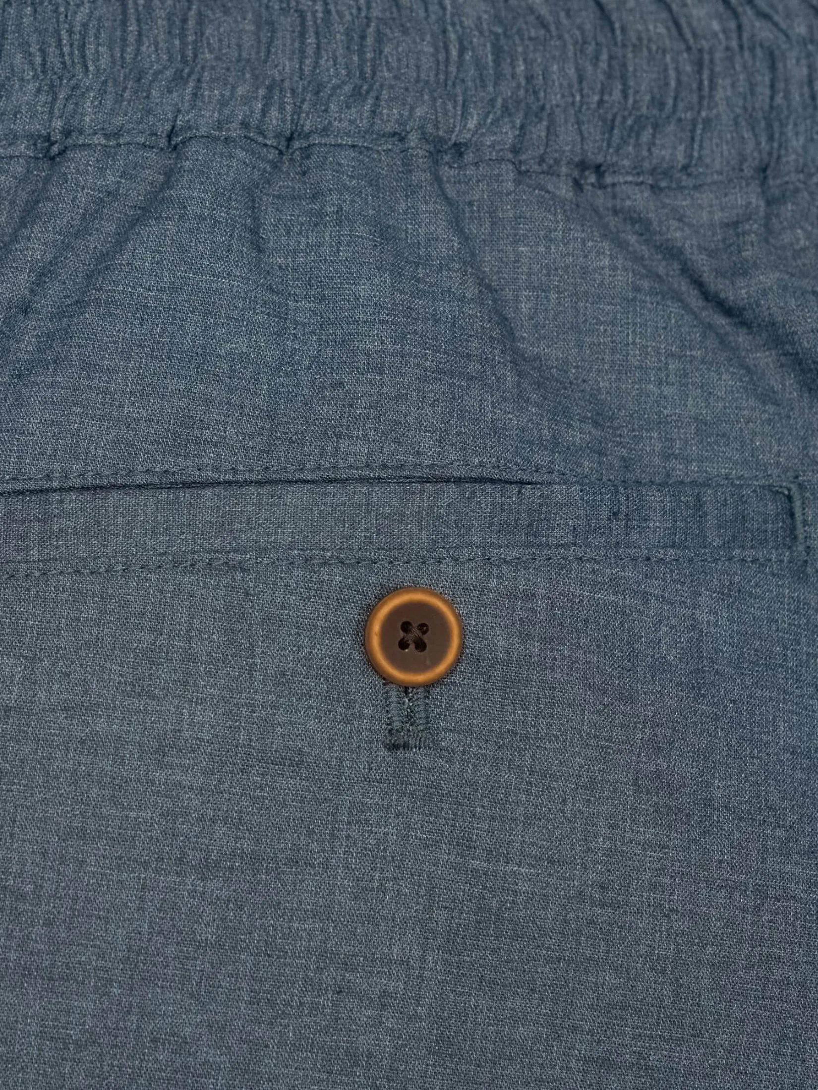 TAKEO KIKUCHI MEN NAVY STRETCH BLENDED HEMP SUMMER SHORTS