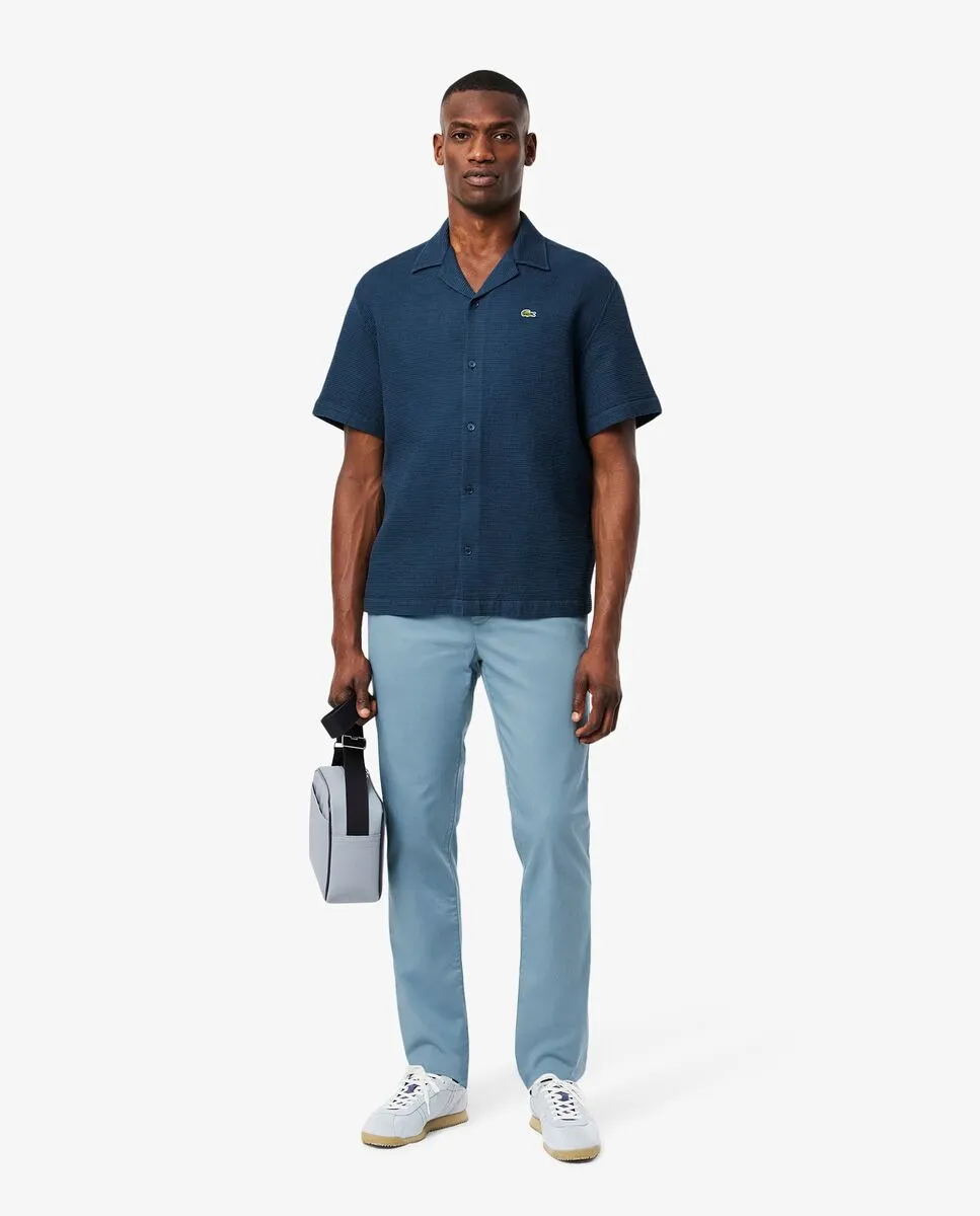 LACOSTE Slim Fit Stretch Cotton Pants Blue