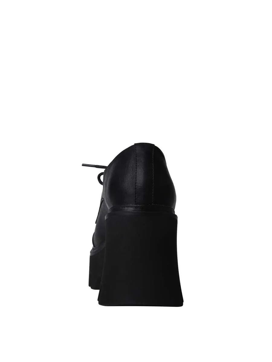 VILLAINS SF YAMINA Women's Platform Oxford Heels BLACK