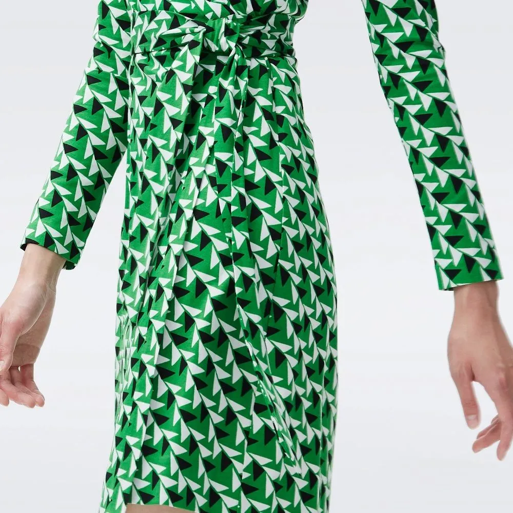 DIANE VON FURSTENBERG DVF NEW JEANNE TWO DRESS SHIFTED WINGS GREEN