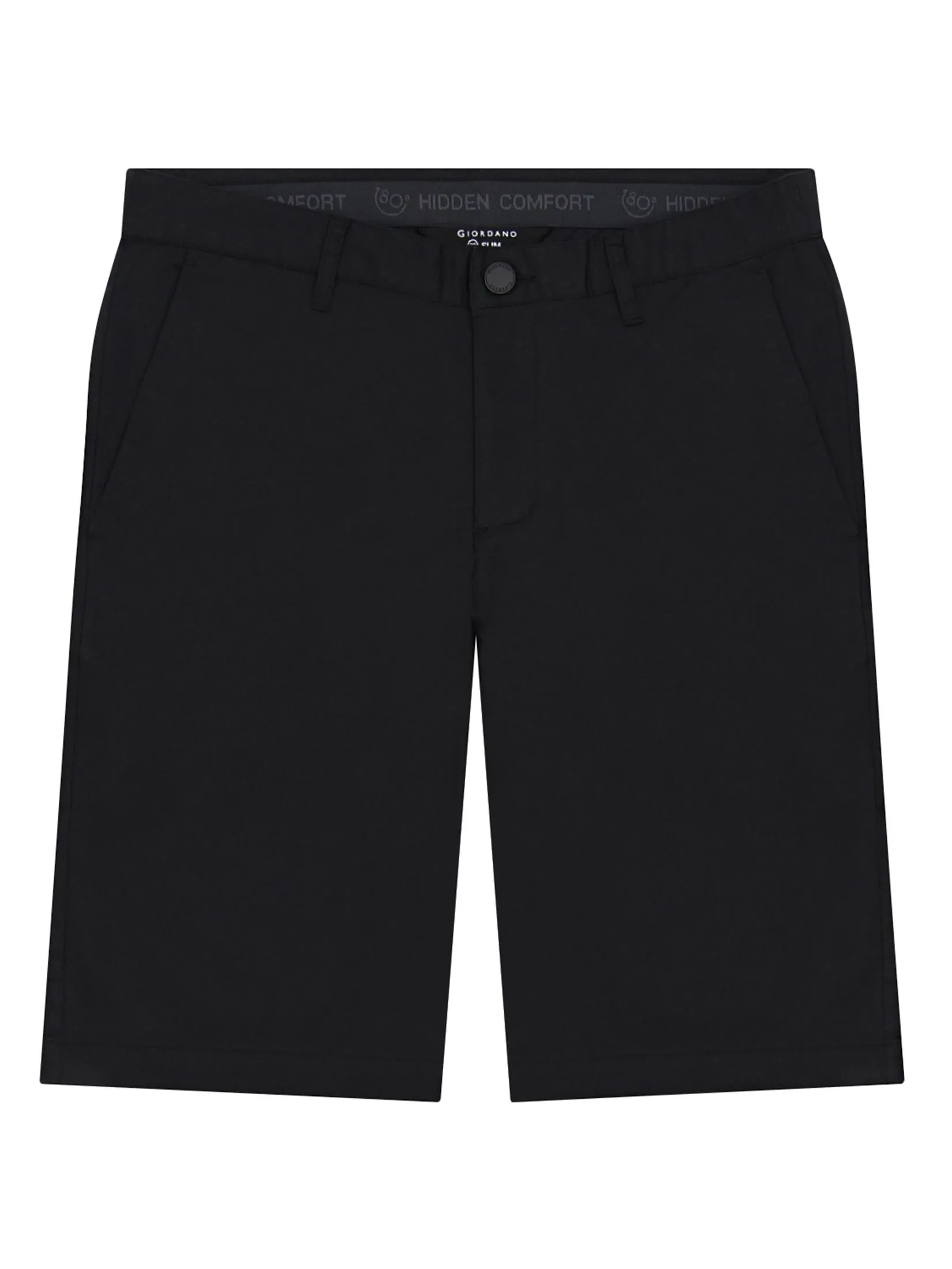 GIORDANO Men's Slim Cool-touch Shorts (180° Elastic Waist) Black