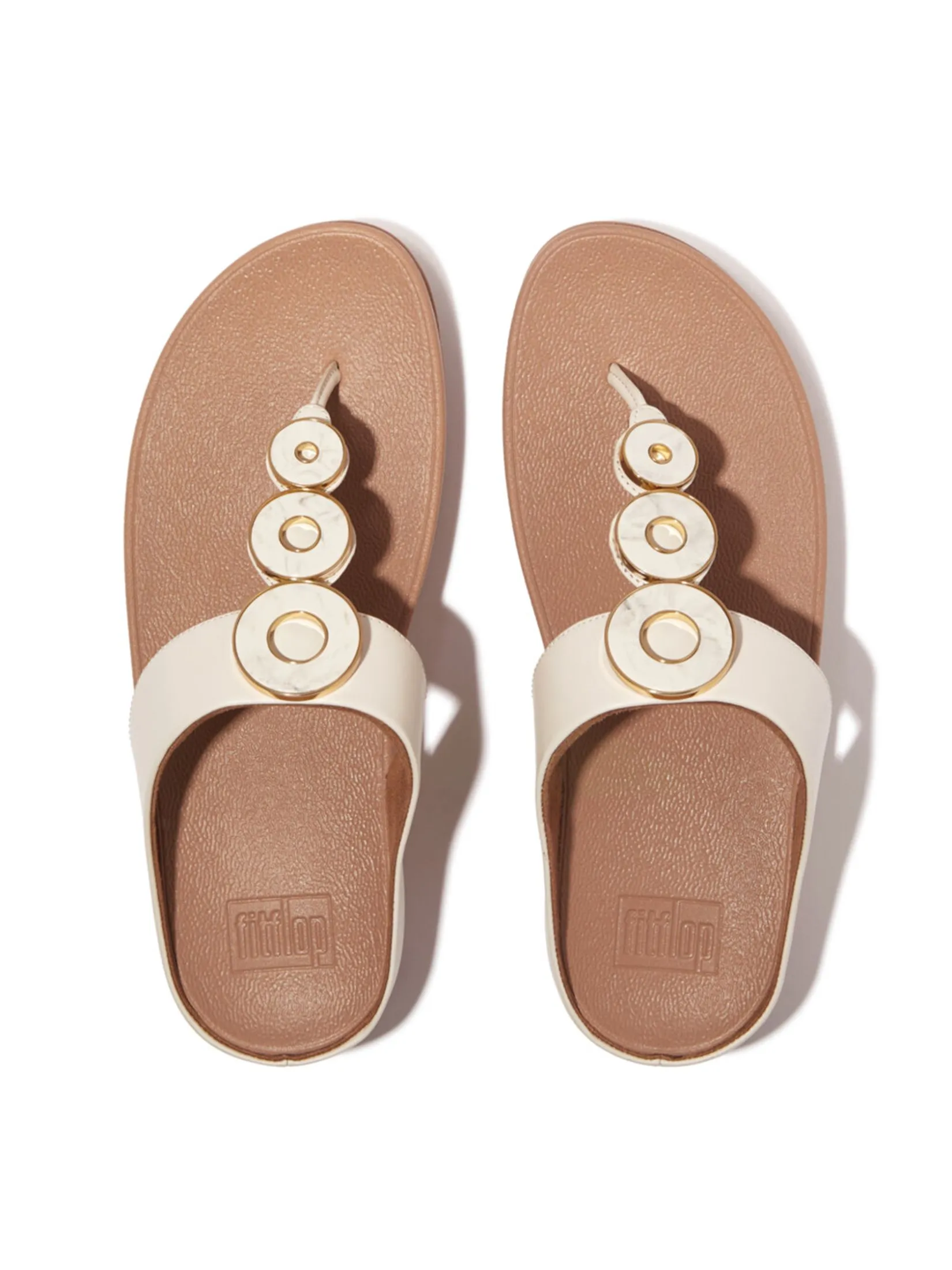FitFlop™ WOMEN'S FINO RESIN-HOOP LEATHER BEIGE