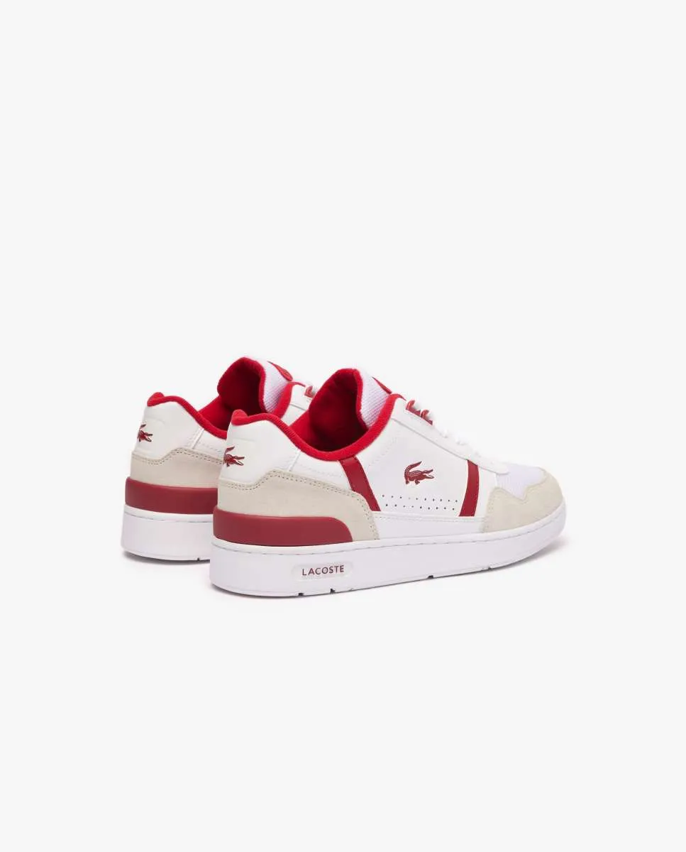 LACOSTE Men’s T-Clip Contrasted Leather Trainers White