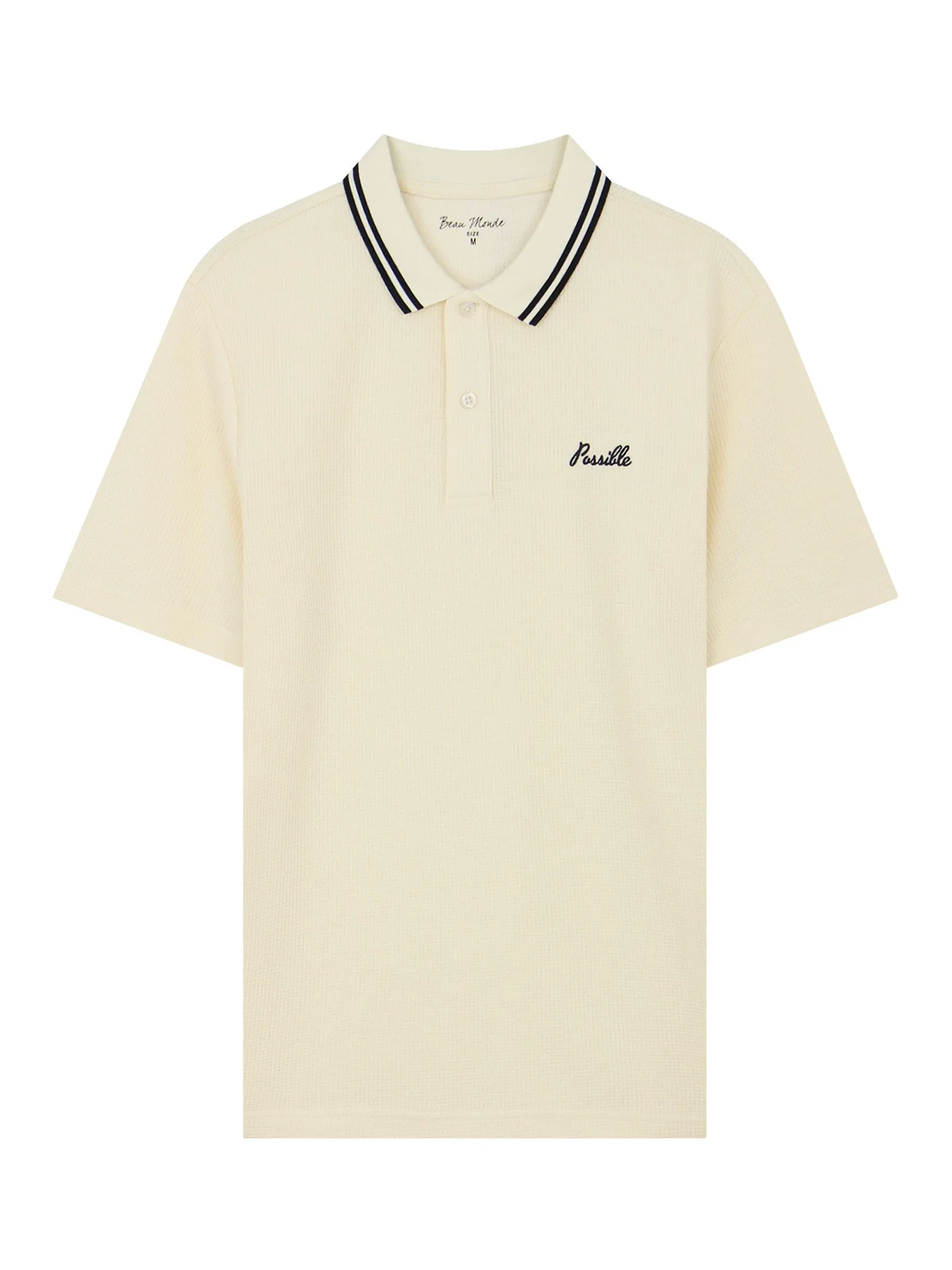 GIORDANO Men's Beau Monde Regular Jacquard Embroidery Polo (Online Exclusive) Yellow