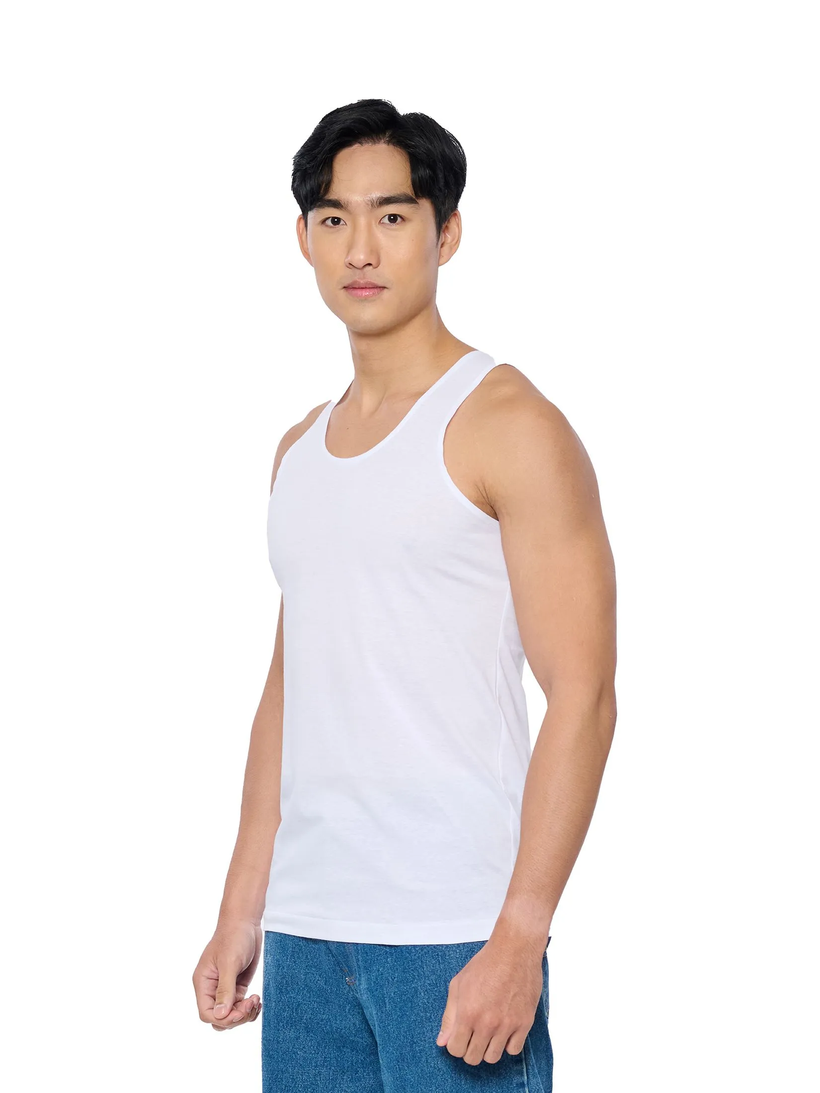 DOUBLE GOOSE White classic singlets.