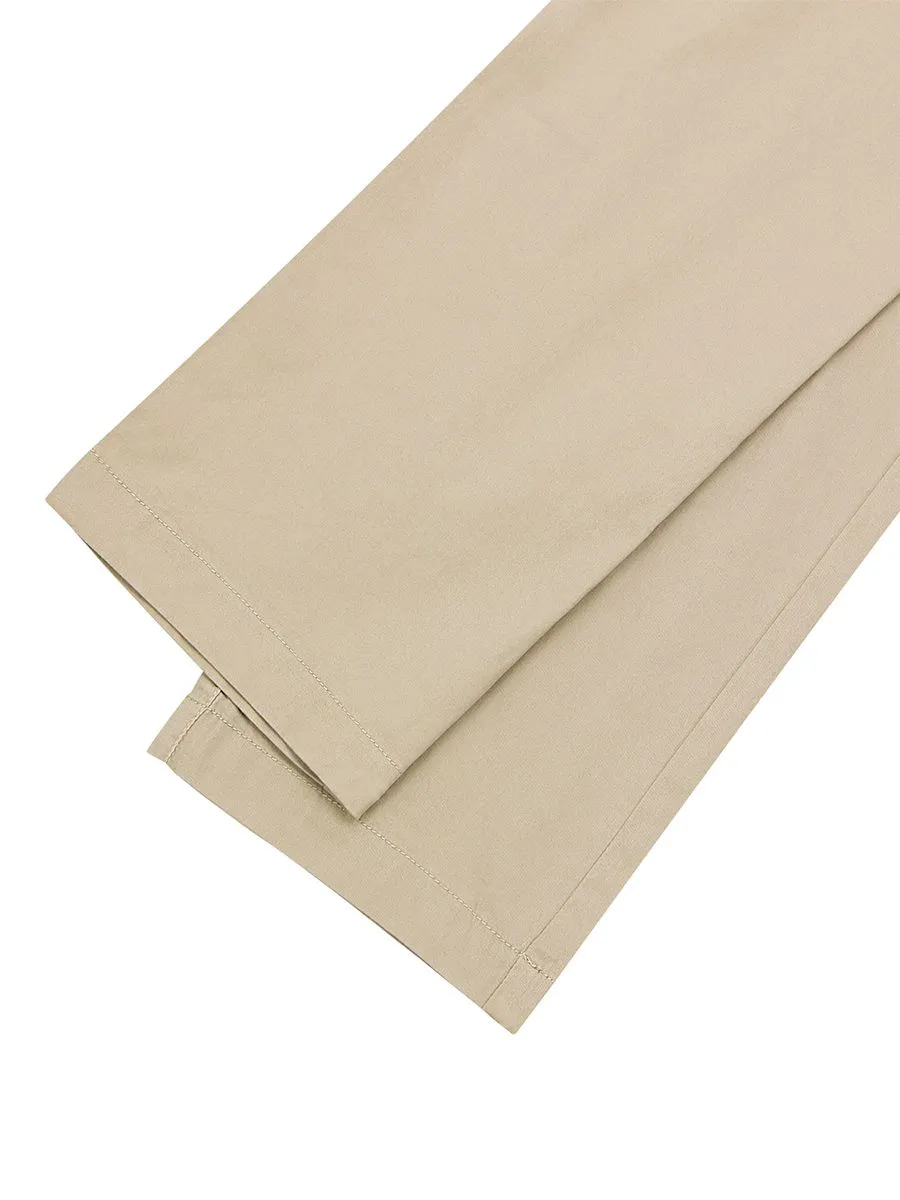 GIORDANO Men's Lightweight Khakis Pants (180° Elastic Waistband) Crockery Khaki