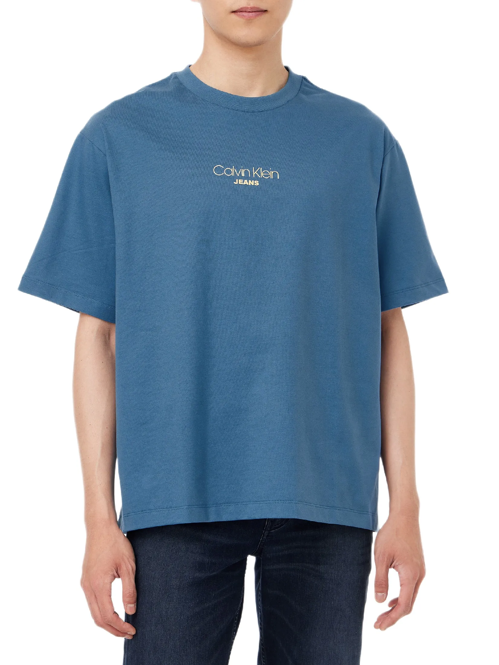 CALVIN KLEIN Men s Relaxed Fit CKJ Graphic Short Sleeve T-Shirt Blue