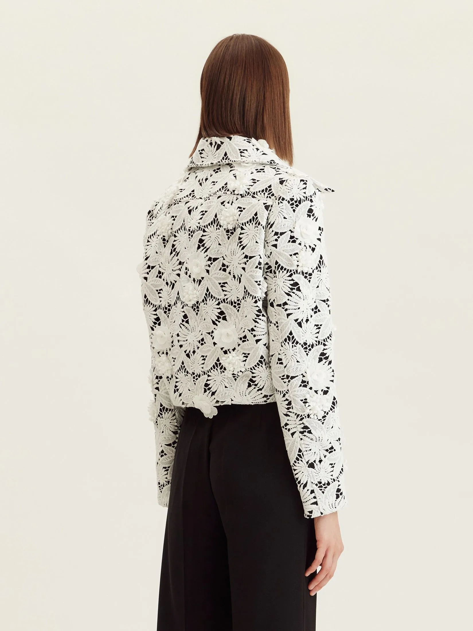 ASAVA ( AW24 )Asava Floral-lace Women Cropped Jacket White