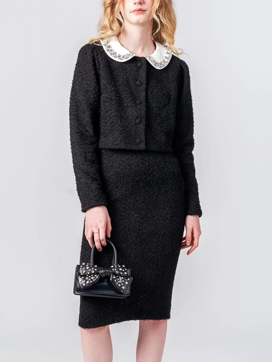 KLOSET (PF24) Women Knit Pencil Skirt Black