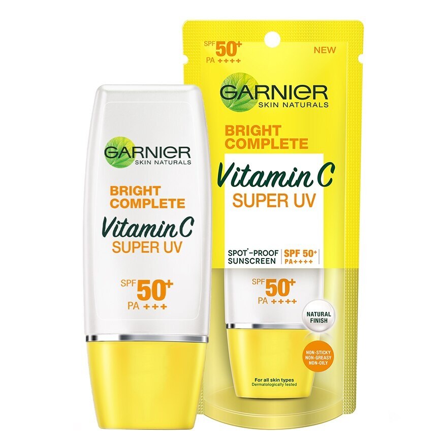 Garnier Bright Complete Vitamin C Super UV Sunscreen SPF50+ PA++++ Natural 30 Ml.