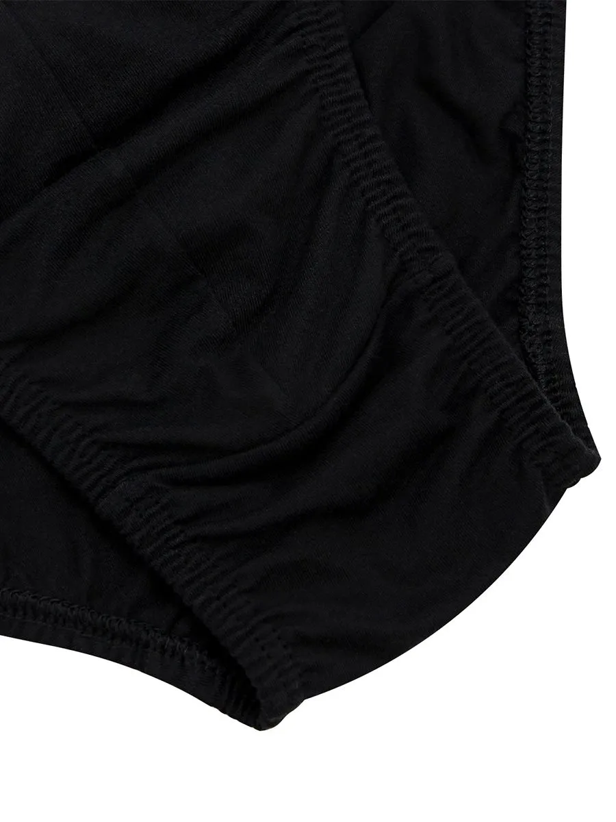 GIORDANO Men's 100% Cotton briefs elastic waistband(3pcs/pack) Black