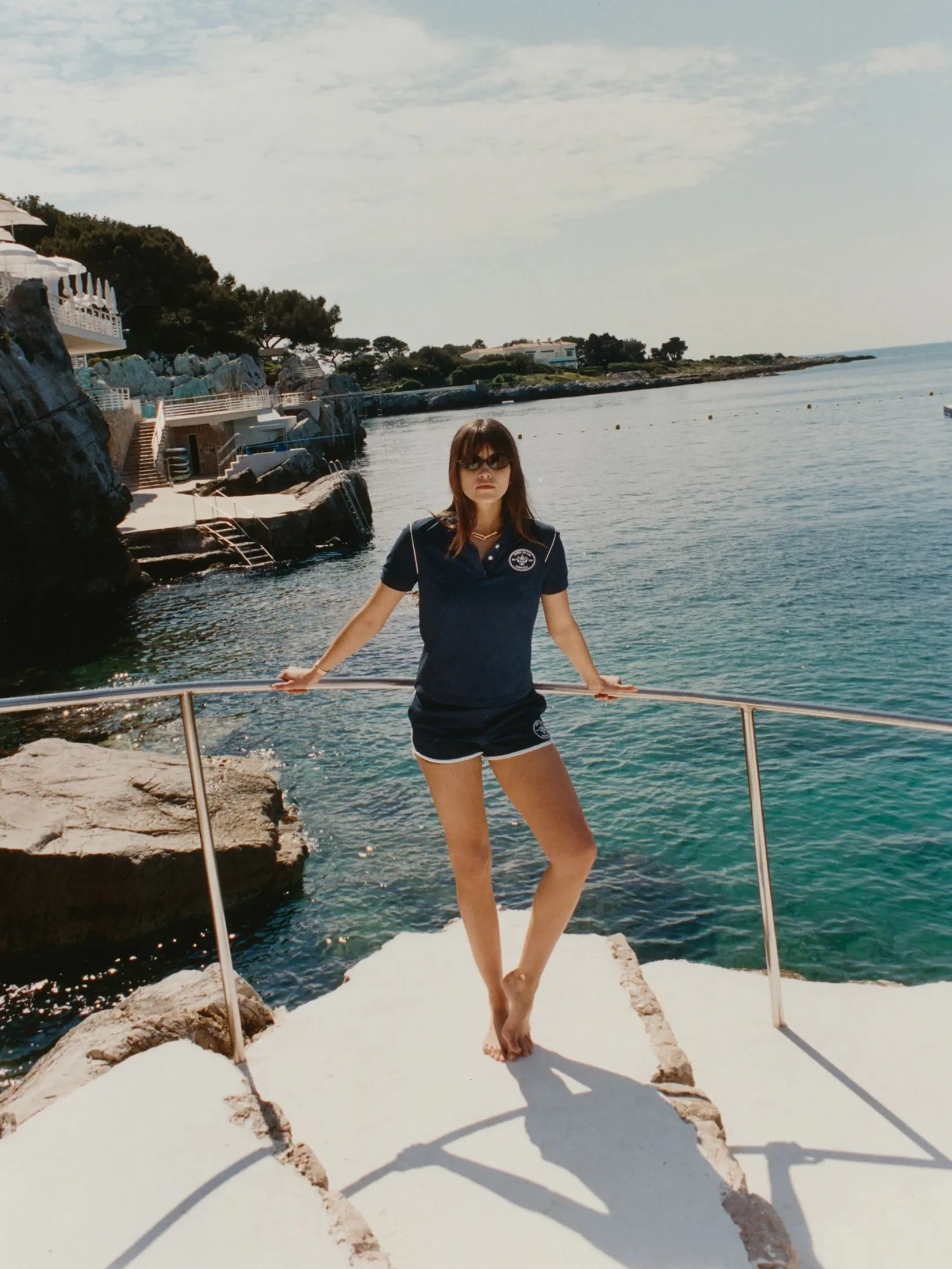 SPORTY & RICH Unisex Polo Eden Crest Embroidered Pique