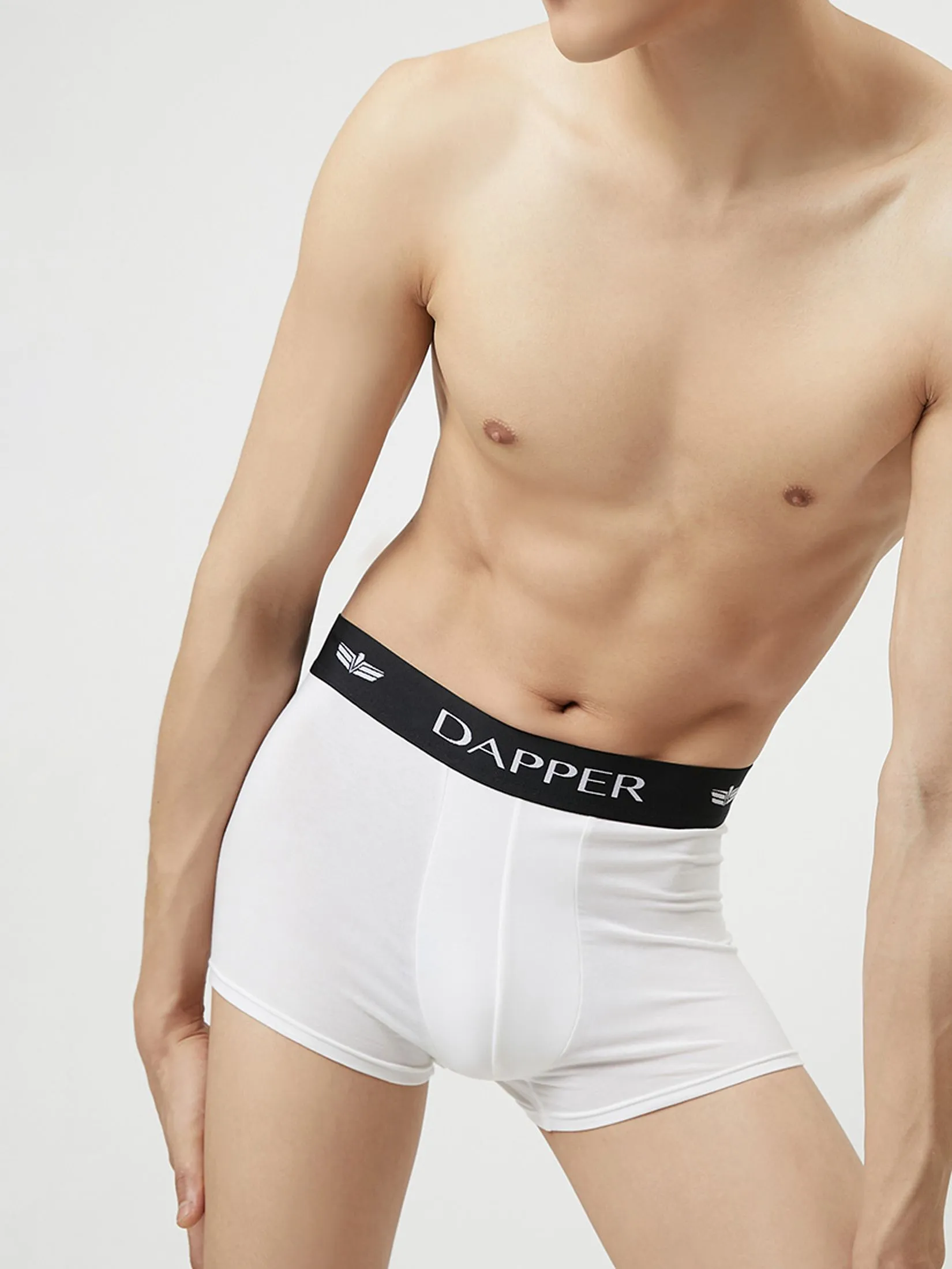DAPPER DAPPER Iconic Pima Cotton Trunks White (Pack 2 Pcs.)