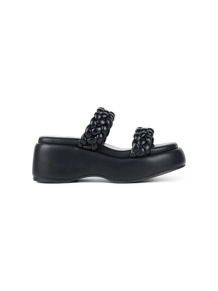 SHU WOMEN  BEDDY 2.5" WOVEN WEDGES - BLACK