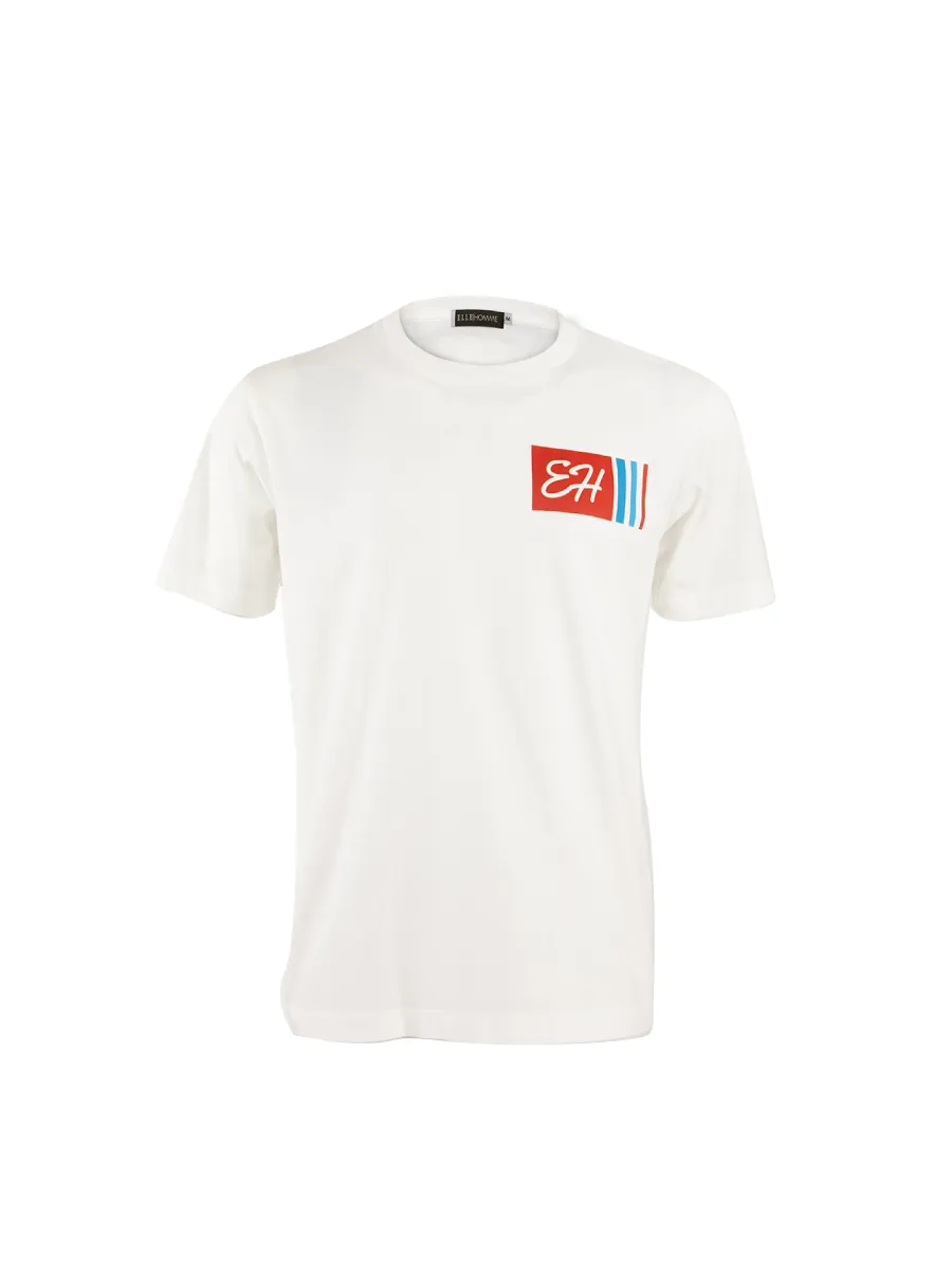 ELLE HOMME Men Round neck T-shirt with ELLE HOMME logo W8K907 - White