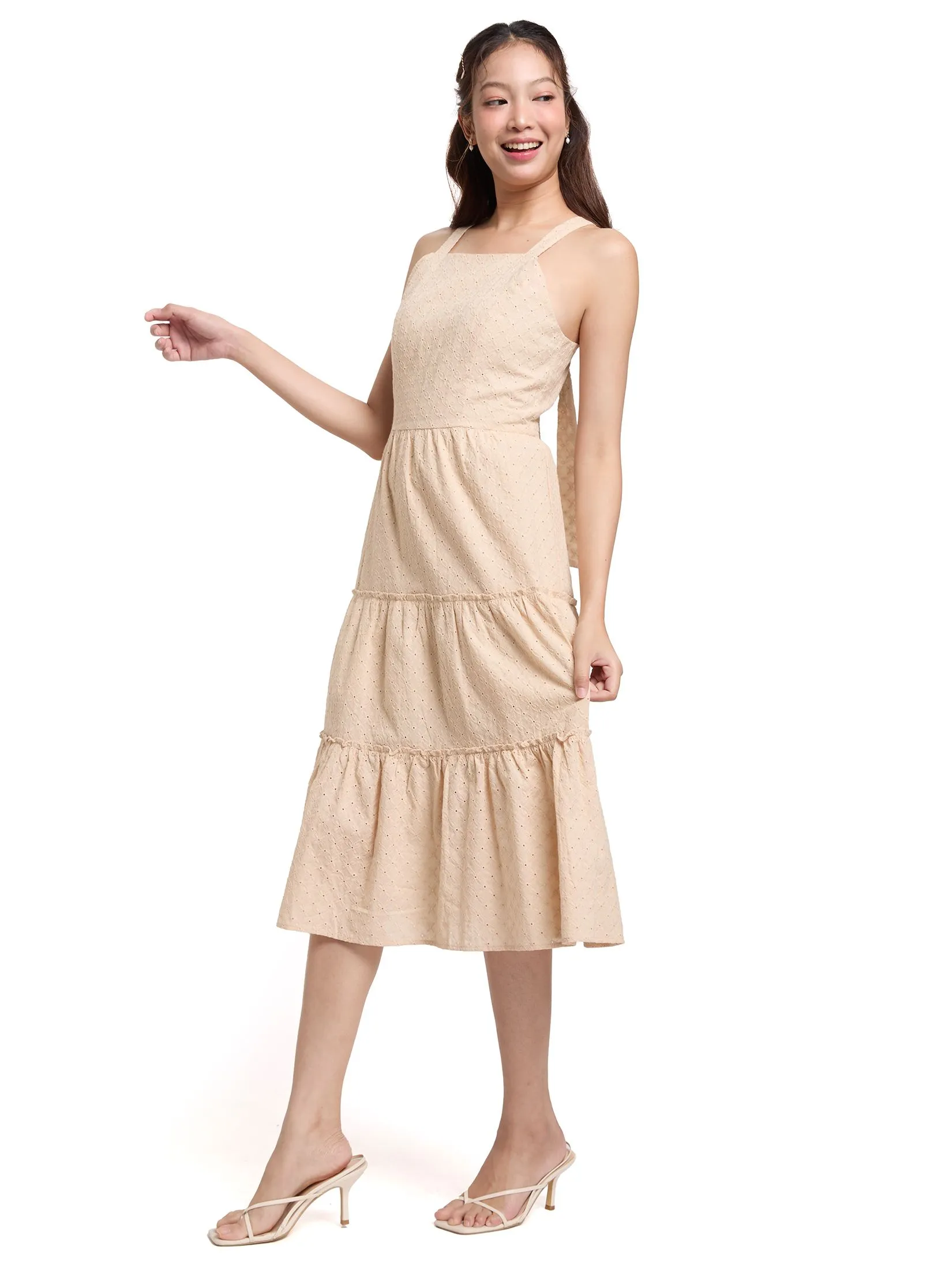 LOLITA Women Dress with Halterneck Eyelet Lace