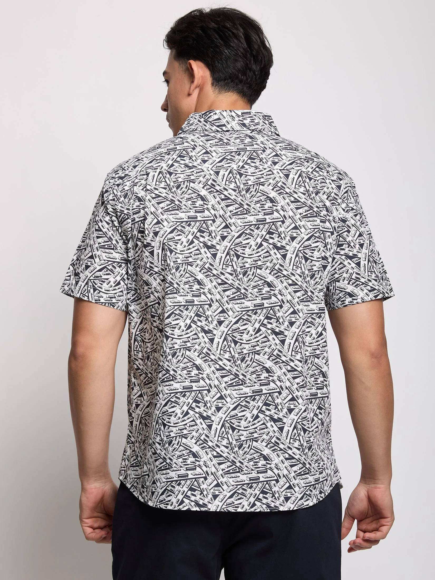 ALUMNUS Men Shirt Short Sleeves 2506SSSL18 Black