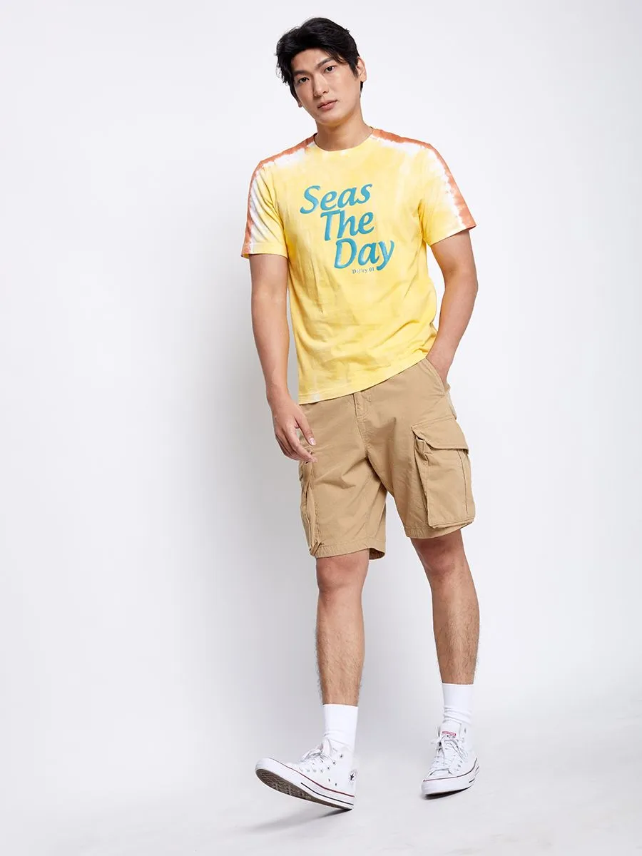 DEFRY 01 Men T-shirt Crew Neck Printed Yellow