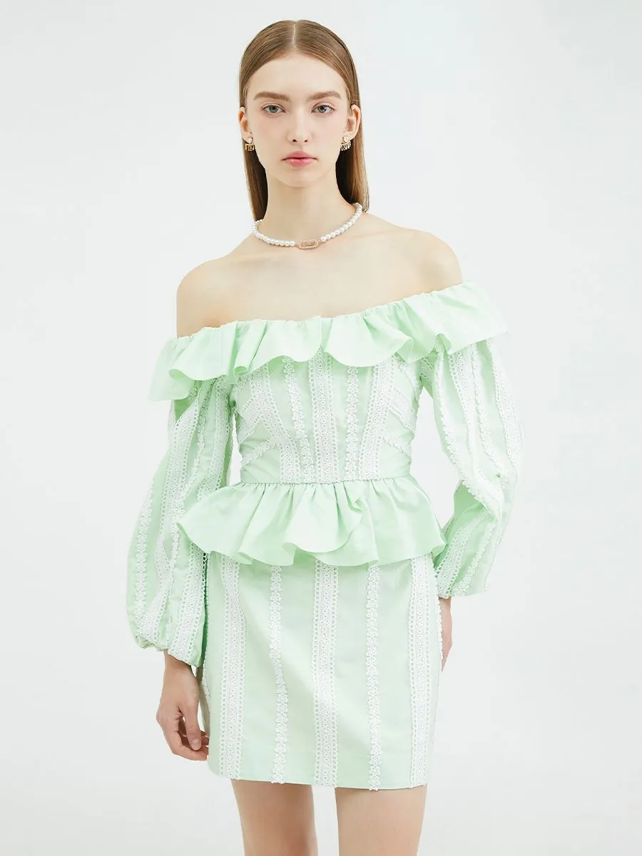 KLOSET (SS24)Lace Mini Skirt Green