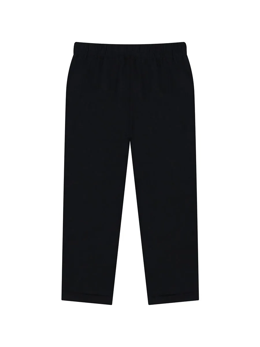 GIORDANO Women's Relax Elastic Waist Twill Audrey Pants Black