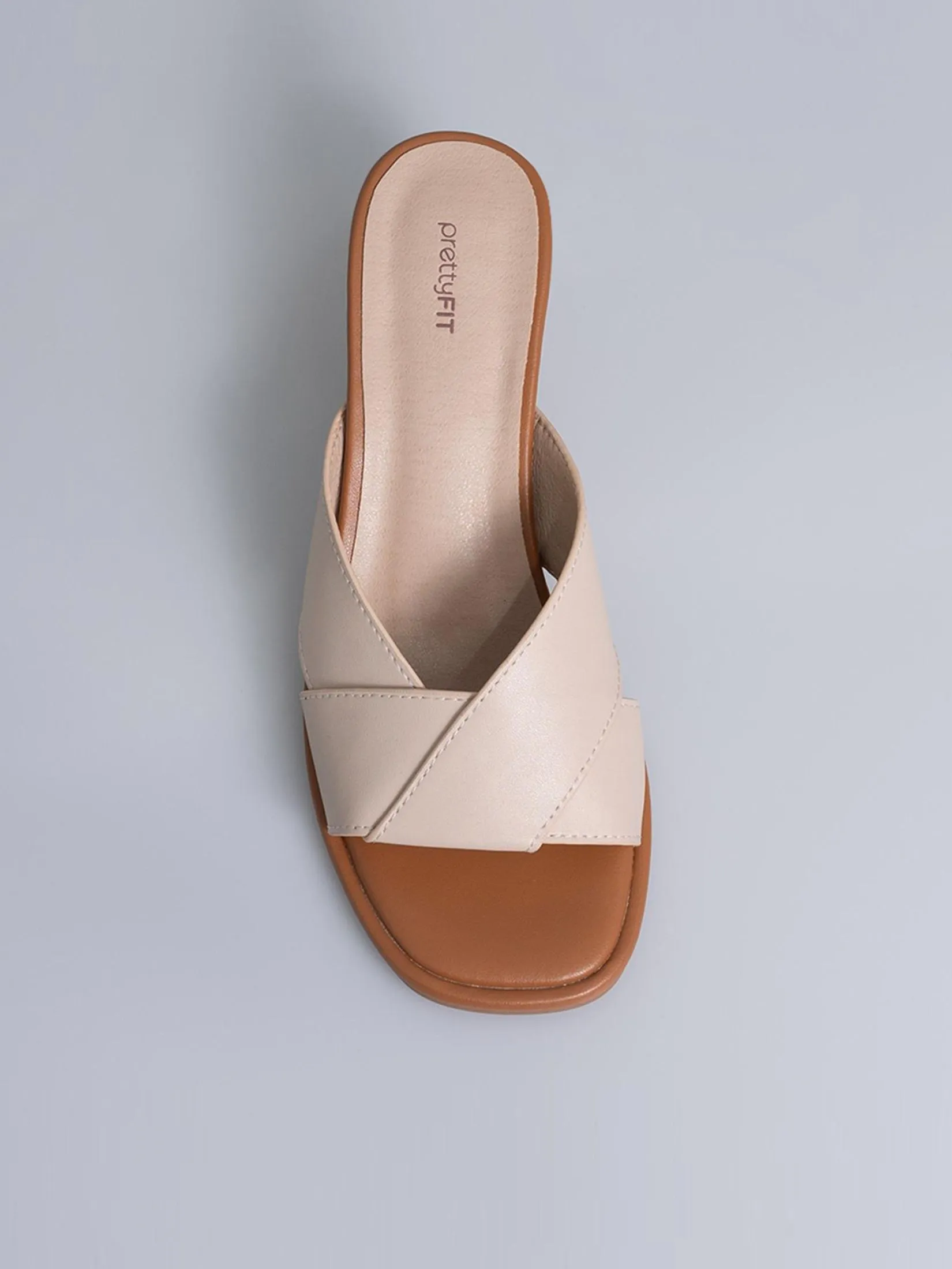 PRETTY FIT Women High Heels Slippers Sandals Beige