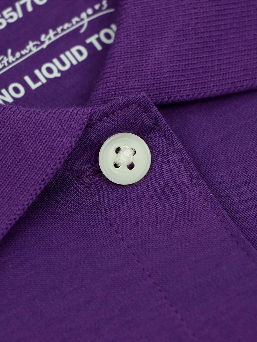 GIORDANO Women's Slim Fit Interlock Polo (Liquid Touch) Plum Purple