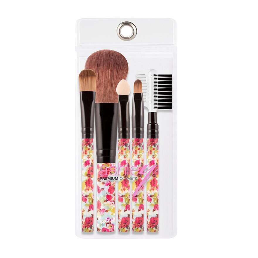 Ashley Floral Red Mini Brush 5Pcs AA142