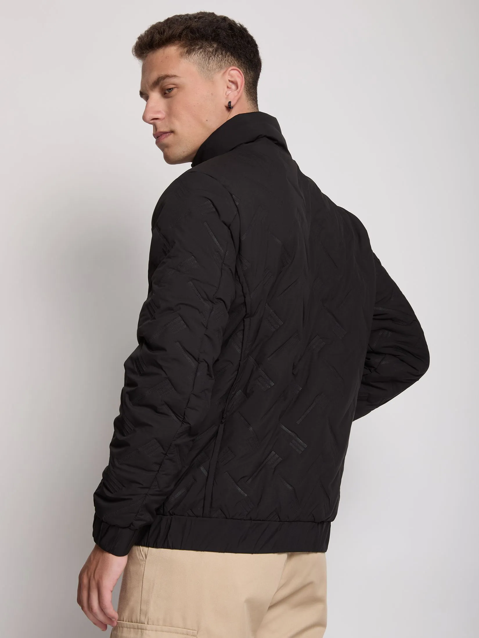 PACIFIC UNION Men Bomber Jacket Black
