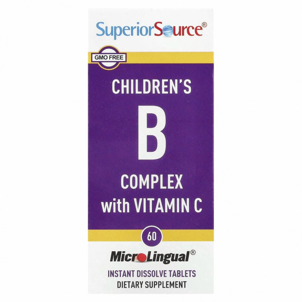 Superior Source, комплекс витаминов группы B и витамина C для детей, 60 быстрорастворимых таблеток MicroLingual