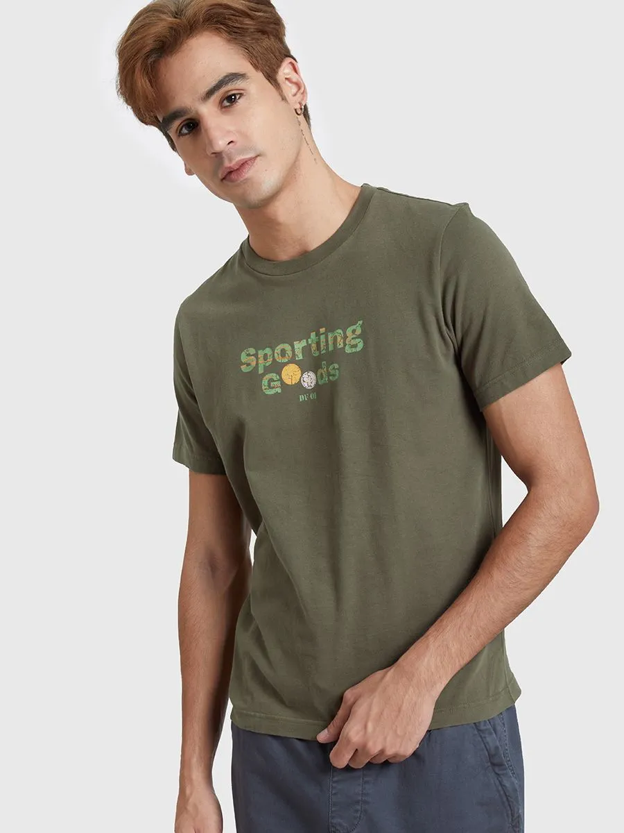 DEFRY 01 Men T-Shirt Short Sleeves Graphic Printed Green