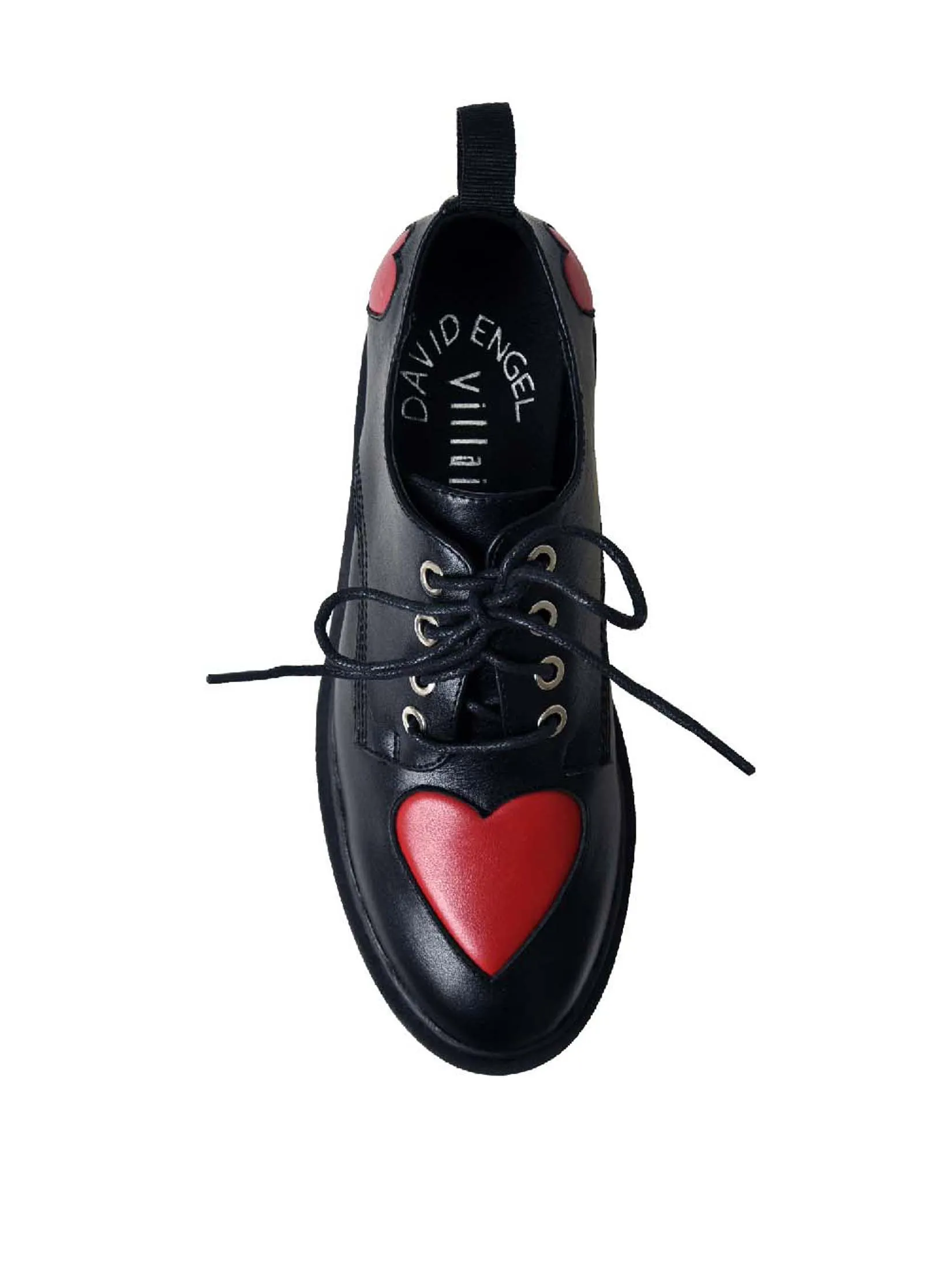 VILLAINS SF YEEKAI Women s Platform Oxford Boots BLACK RED