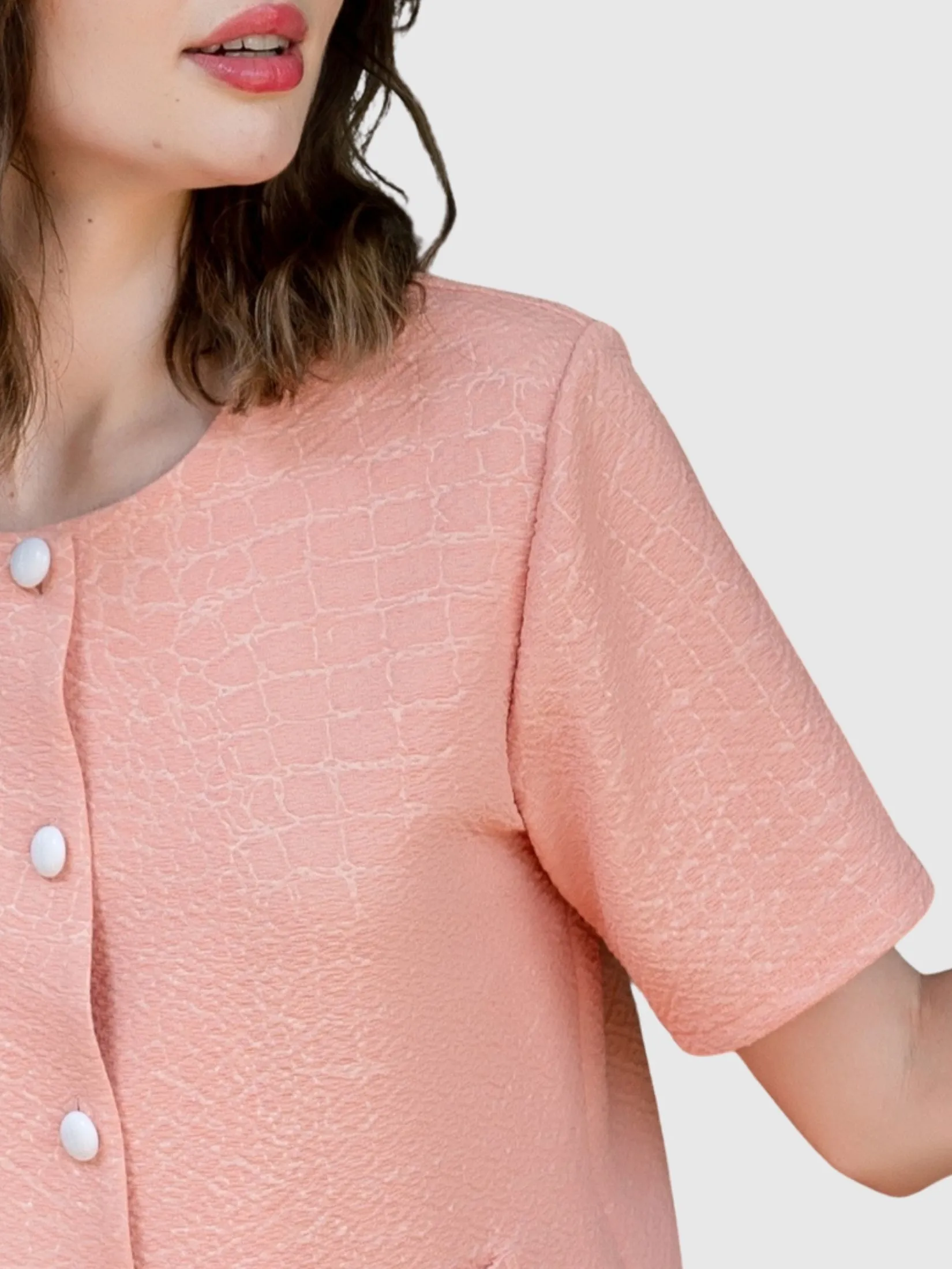 AMILA Women Blouse Short Sleeves Spun Spendex Orange