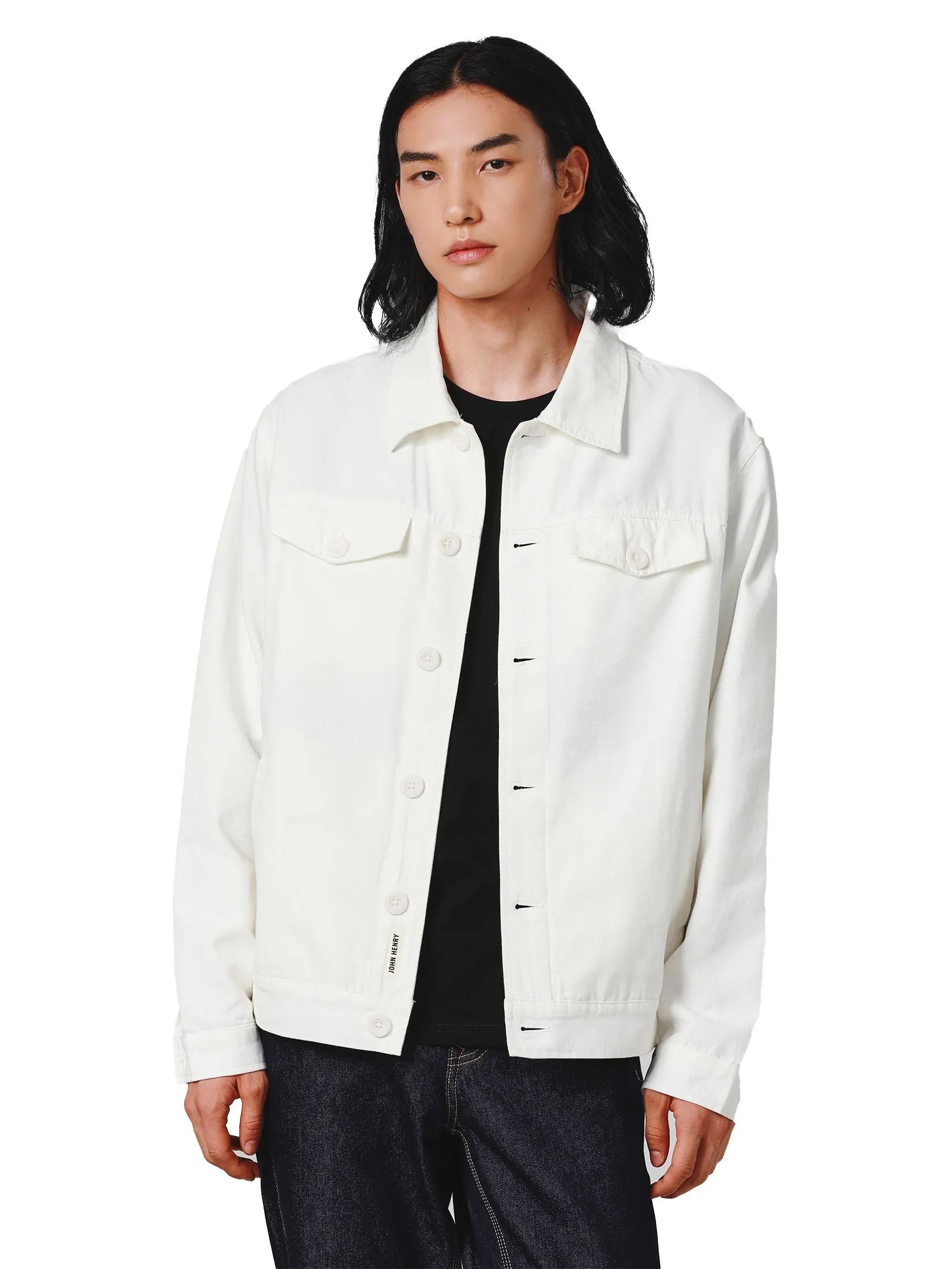 JOHN HENRY Men's Jacket (Slim Fit) DENIM White