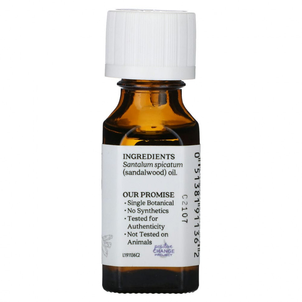 Aura Cacia, 100% чистое эфирное масло сандала, 0.5 жидкой унции (15 мл)
