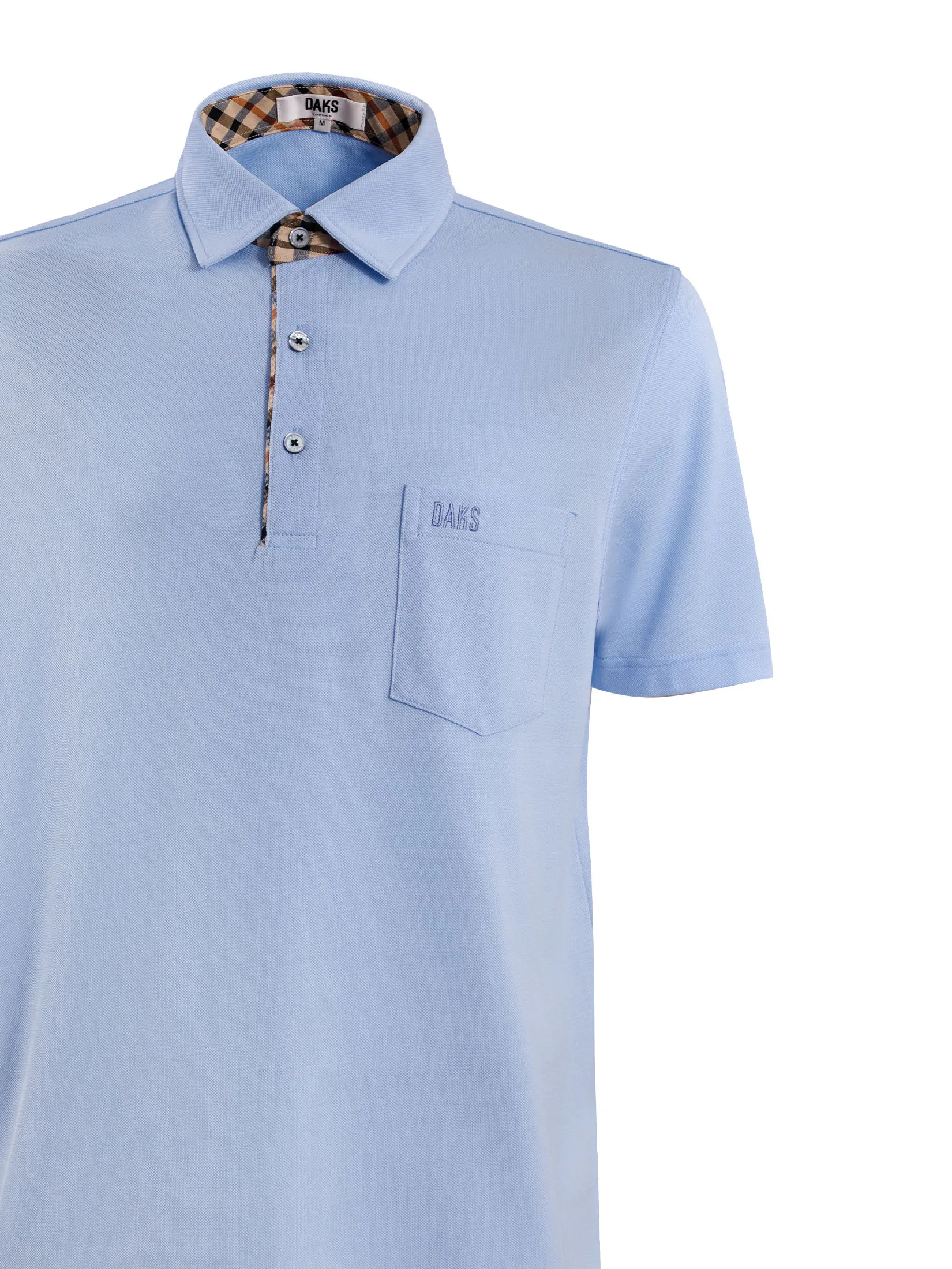 DAKS Men  Short Sleeve Polo Regular Fit Blue