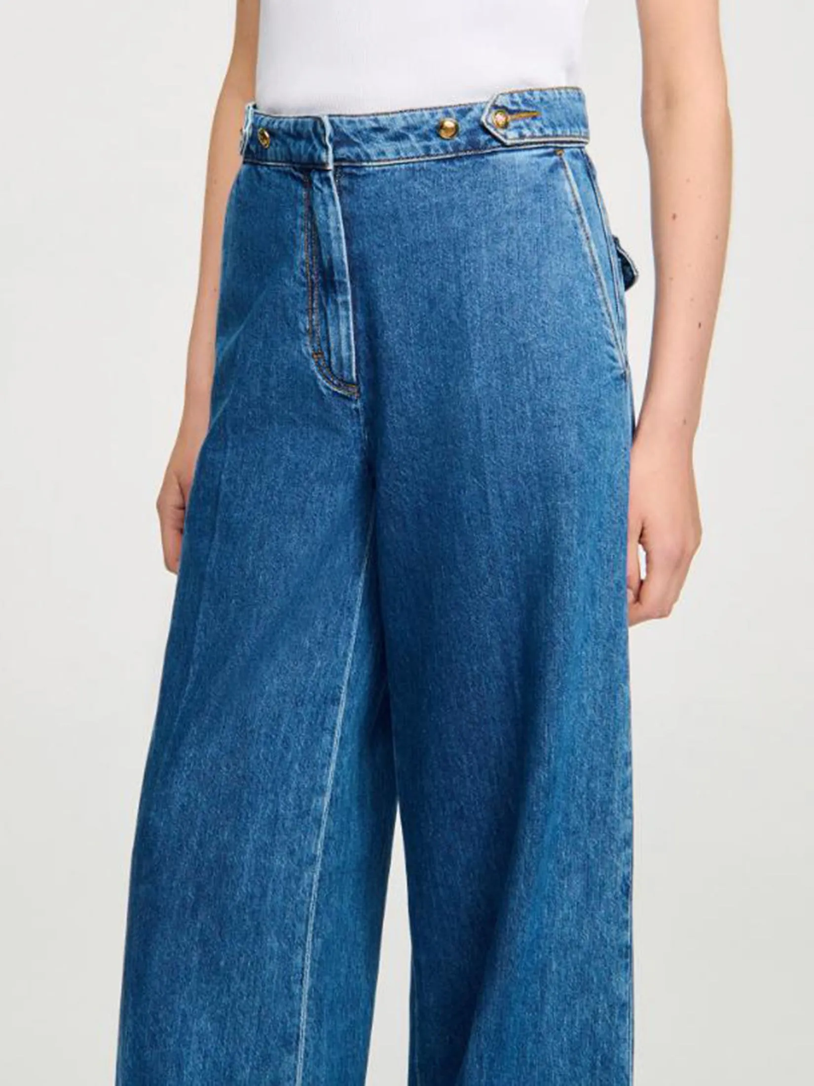 SANDRO Wide-Leg Jeans