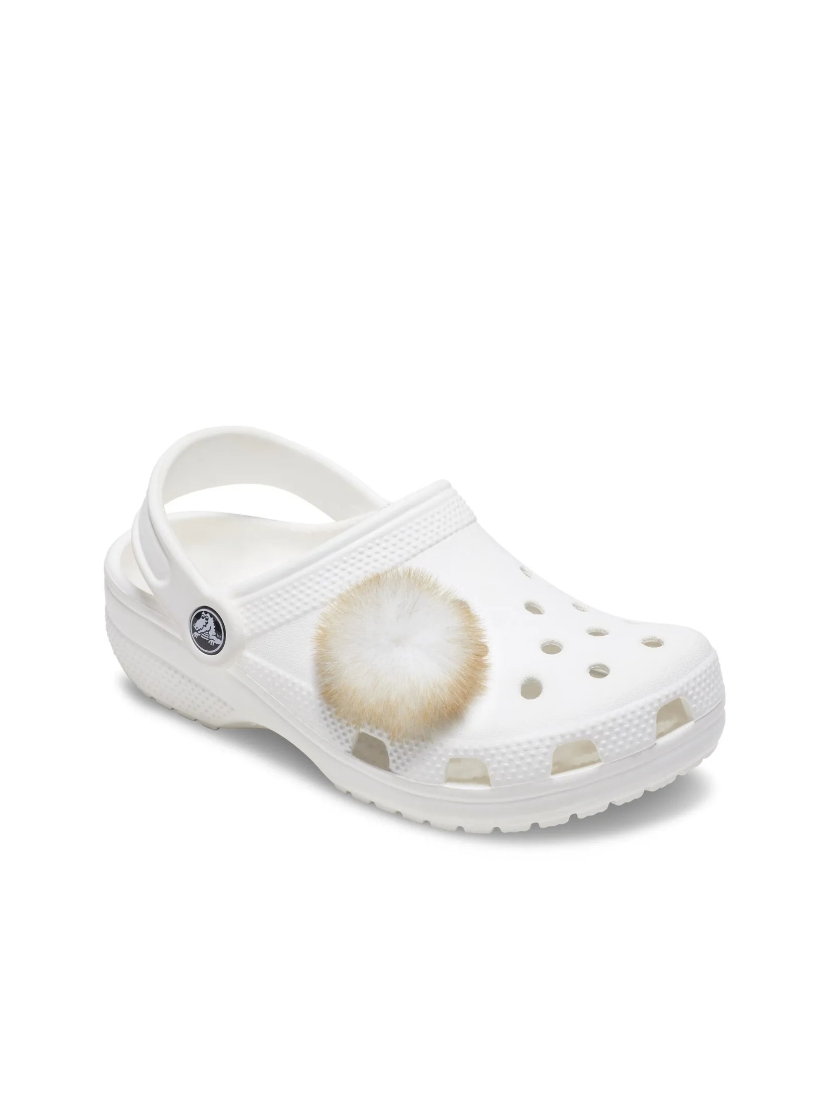 CROCS JIBBITZ™ TAN LONG HAIR PUFF