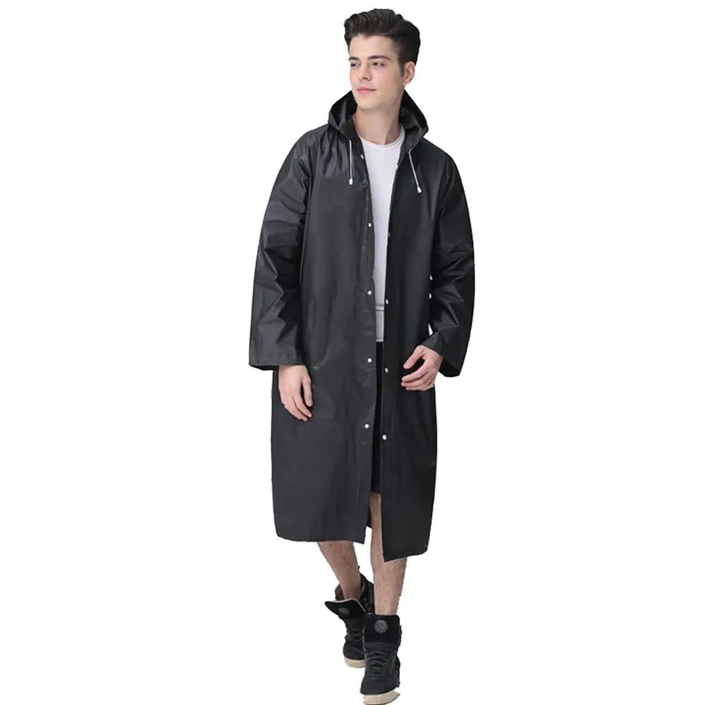 CHARITES BRAND Rain coat, Poncho PVC, Korea Style Waterproof, Dustproof - Black