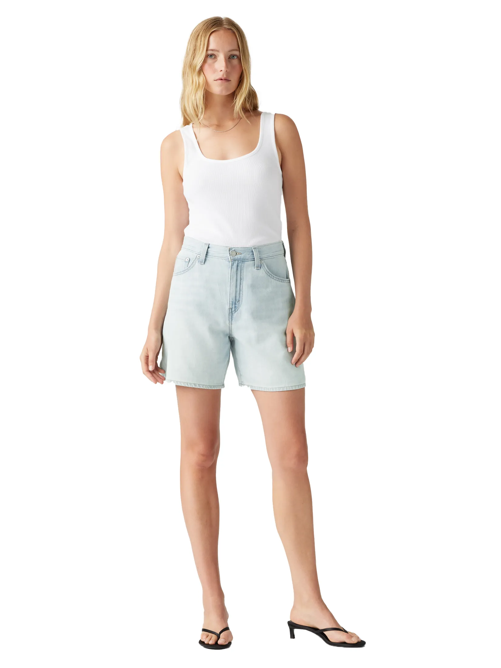 LEVI'S Women's High-Rise Baggy Shorts Light Blue