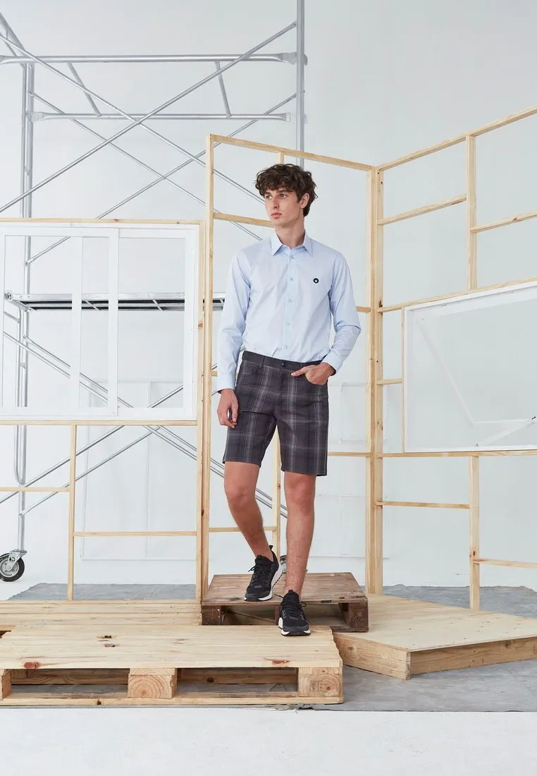 BROWNE & CO. Blue Classic Collar Long Sleeves Shirt