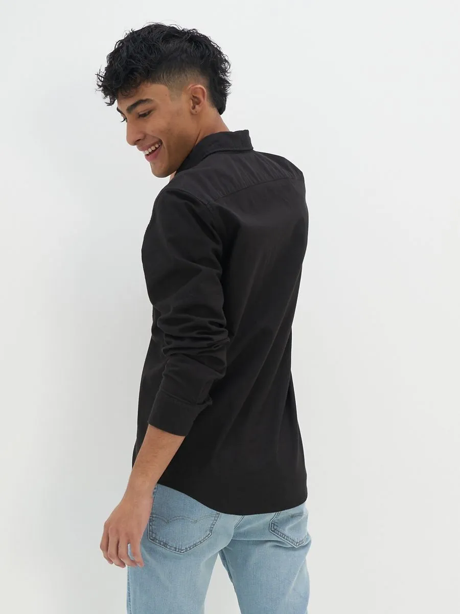 AMERICAN EAGLE MEN 2232 INT SF BTD STRETCH PIECE DYE OXFORD  BLACK