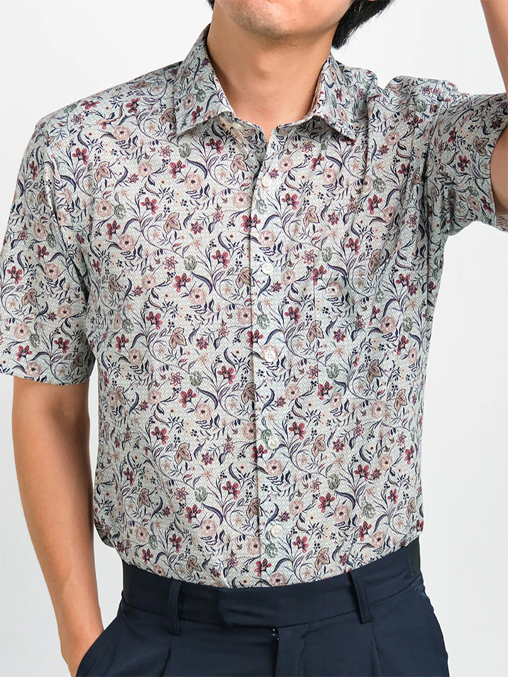 OLYMP MEN SHIRT SHORT SLEEVES CASUAL SHIRT MODERN FIT GREEN