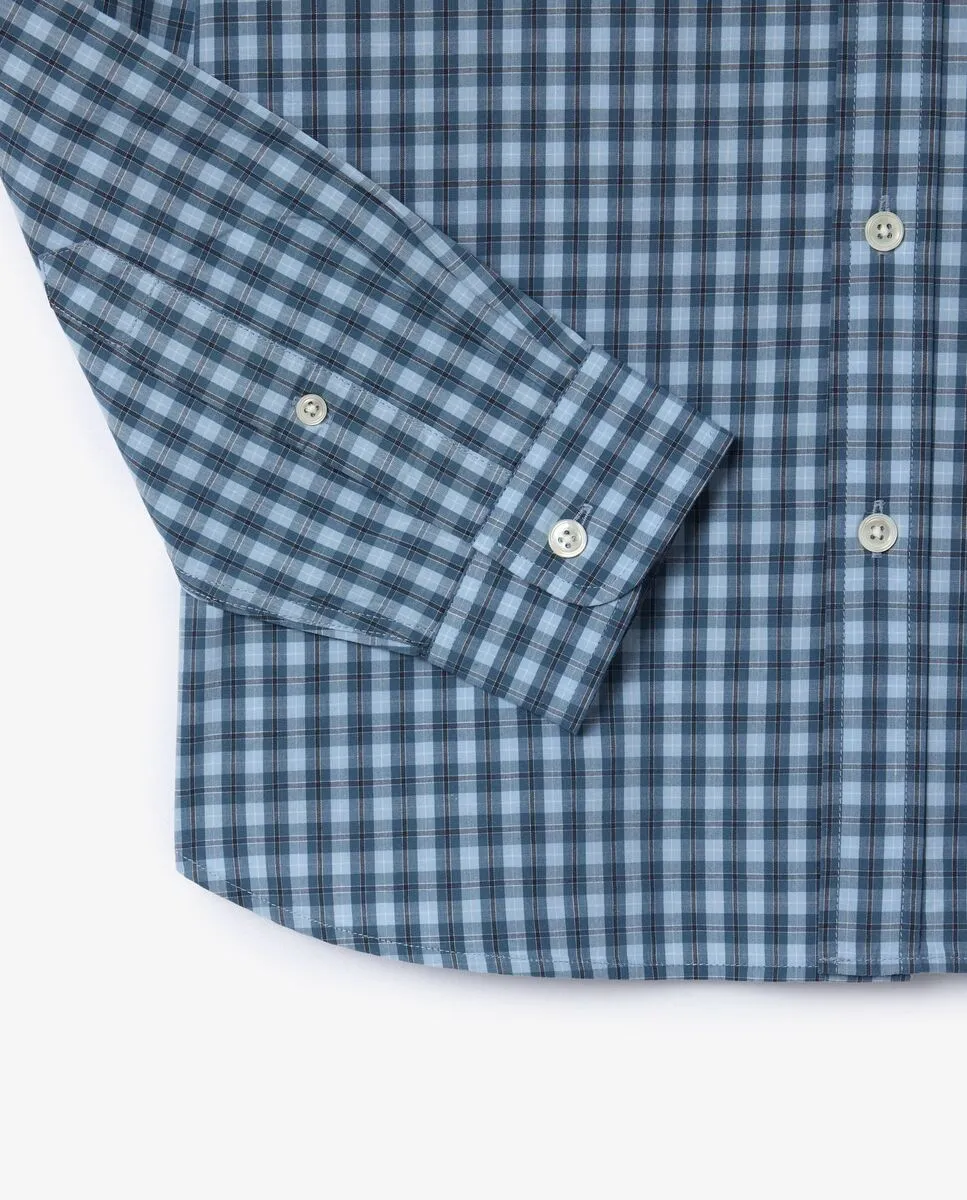 LACOSTE Blue Checked Poplin Shirt