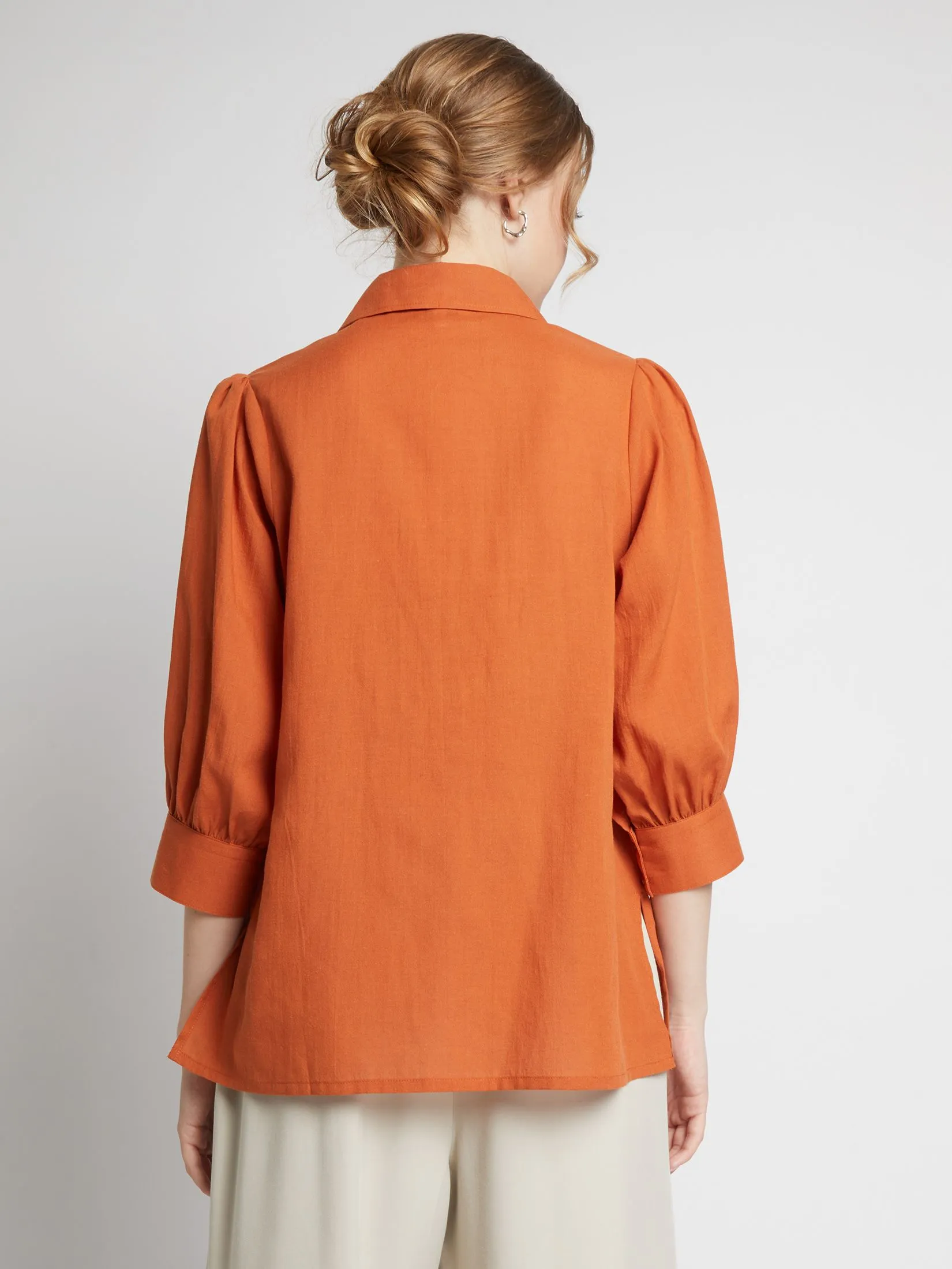 EASY PIECES Women Blouse Long Sleeves Collar Neck