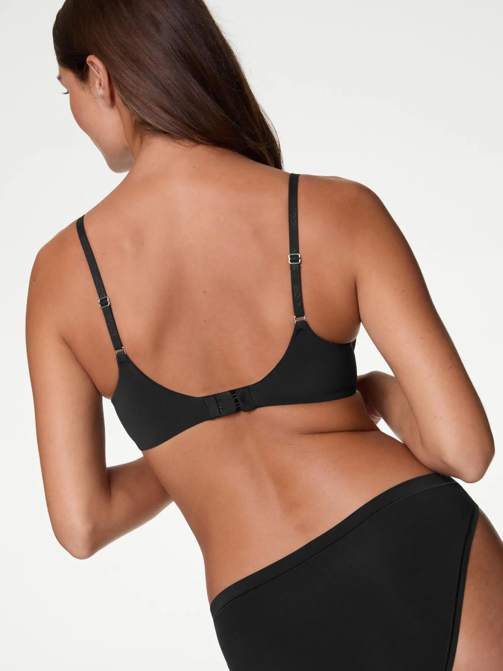 MARKS & SPENCER Women T-Shirt Bra Flexifit Wired Balcony Black