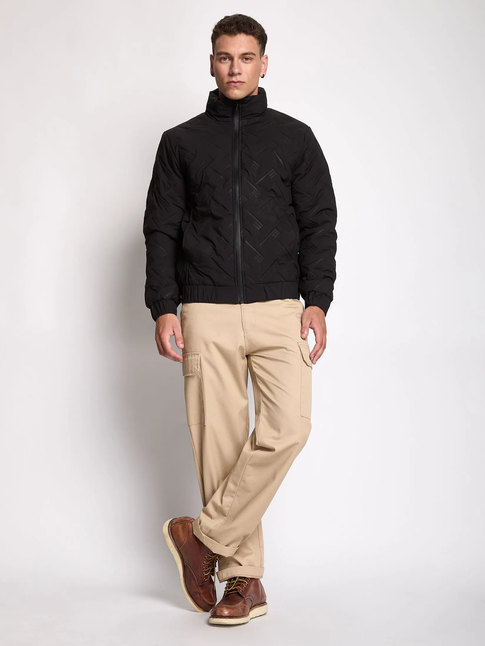 PACIFIC UNION Men Bomber Jacket Black