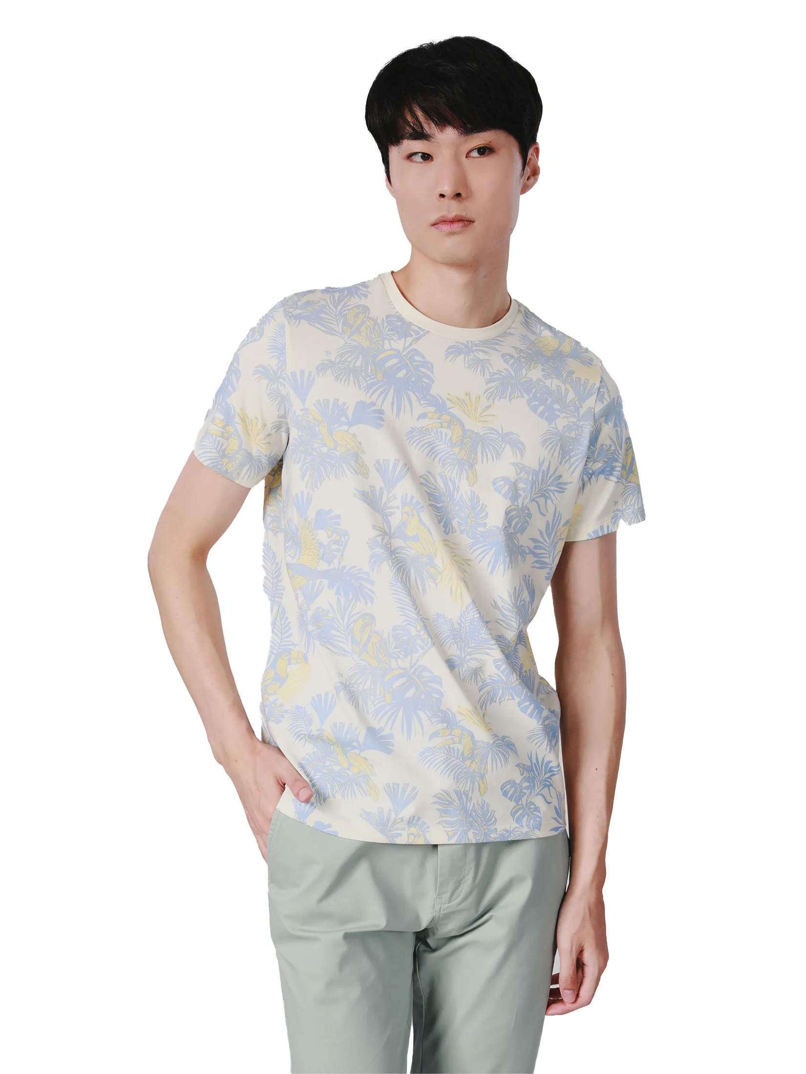 JOHN HENRY Men s T-Shirts (Slim Fit) SONGKRAN FESTIVAL Beige