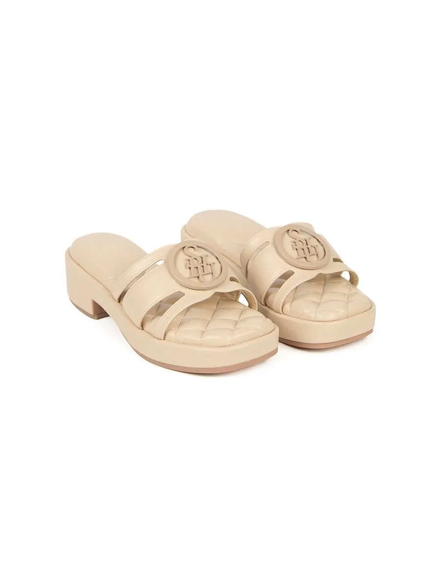 SHU WOMEN  PALETTE SOFT 1.5” SIGNET SLIDING WEDGES-VERY NUDE