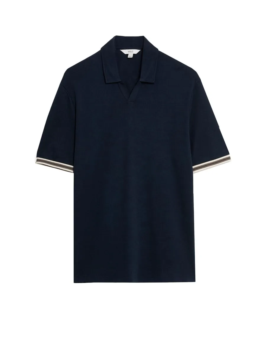 MARKS & SPENCER Men Polo Shirt Pure Cotton Tipped